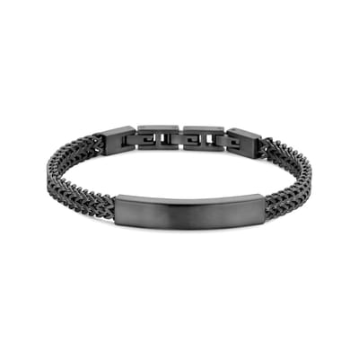 7FB-0798 – Frank 1967 – Heren Armband – – Stalen Armband – Donkergrijs (IP Gun) – 21 cm