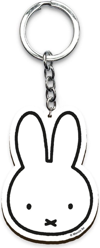 Sleutelhanger - Nijntje Snoet Wit - Hout - Originele Licentie - Dick Bruna - 7x5cm