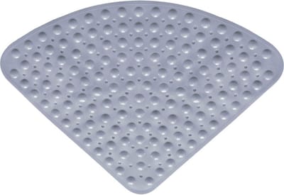 Sector Rubber Hoek Douchemat, Antislip Kwartrond Badmat Antibacteriële Mat Met Zuignappen voor Douche of Bad, Antislip Badmat - grijs - 54*54cm