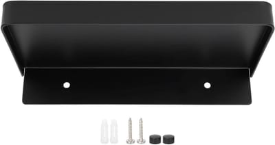 Metalen Wandplank - Zwevende Plank Toilet - Kleine Spullen Opbergen - Opstaande Rand - 73 x 89 cm - Zwart