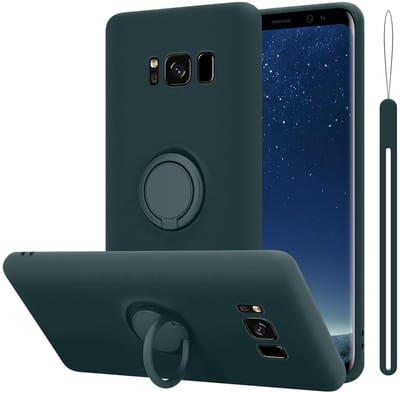 Cadorabo Hoesje geschikt voor Samsung Galaxy S8 in LIQUID GROEN - Beschermhoes van flexibel TPU silicone Case Cover met ring