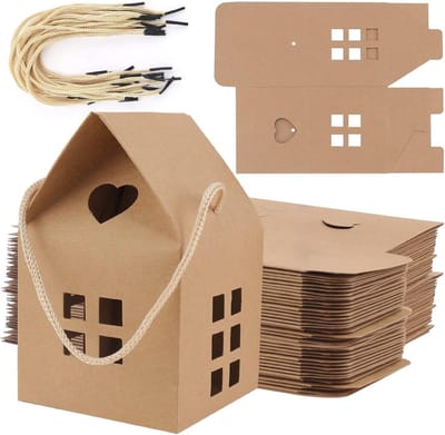 Kraft Papieren Cadeauboxen voor DIY Geschenken, Bruiloften en Feestjes - 26 Stuks, 8 x 8 x 7.5 cm, Perfect voor Taart en Snoep