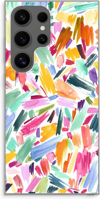 Case Company® - Hoesje geschikt voor Samsung Galaxy S24 Ultra hoesje - Watercolor Brushstrokes - Soft Cover Telefoonhoesje - Bescherming aan alle Kanten en Schermrand