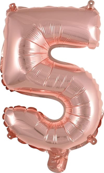 Amscan Folieballon Cijfer 5 35 Cm Roze