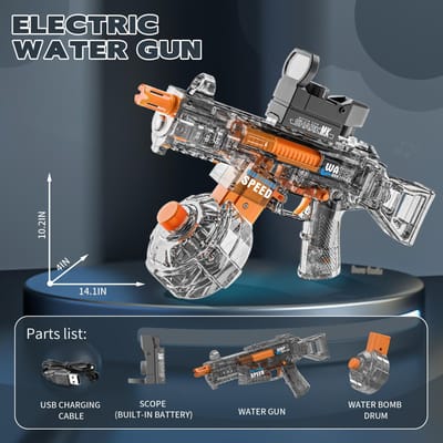 Pistolets à eau électriques UMP45 Pour Adultes Puissant Jet Automatique Aspiration d'Eau Blasters à Eau Jouet d'Été pour la Plage Pour Enfants Cadeau black