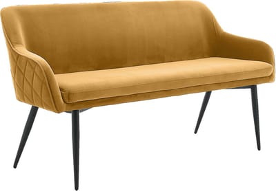 Eetkamerbank Darcy Mosterd - Fluweel - Breedte 160 cm - Zithoogte 49.5 cm - Zitdiepte 45 cm - Zitbreedte 145.5 cm
