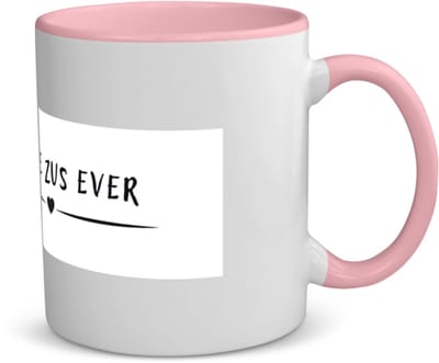 Akyol - beste zus ever koffiemok - theemok - roze - Zus - sister - leuk cadeau voor je zus - 350 ML inhoud