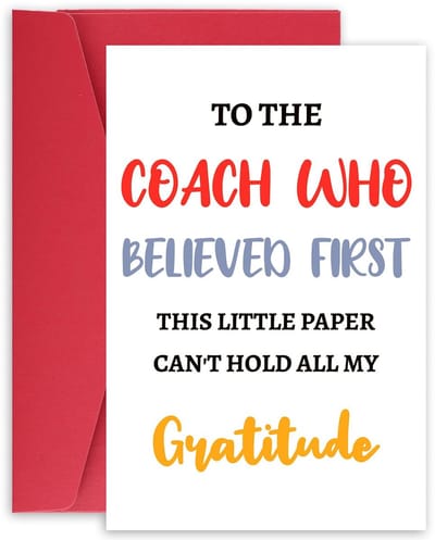 Dailygoods - Bedankt Coachkaart voor Basketbal en Voetbal - Grappige Verjaardagscadeaus met Envelop
