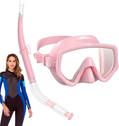 Duik snorkel - Snorkelset Scuba - Watersport Ontdekken - Panoramisch breed zicht - 132 ponden - Roze