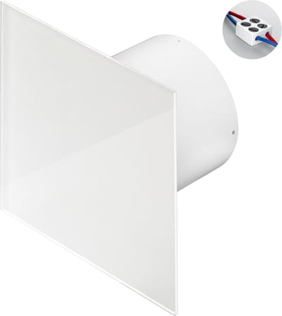 Awenta Silent badkamerventilator 100 mm - 75 m³/h - Mat wit glas