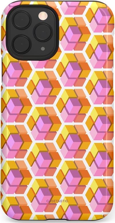 Casetastic Hoesje Geschikt voor Apple iPhone 11 Pro - Stijlvolle Beschermende Duo-layer Case - Pastel Hex Kunst
