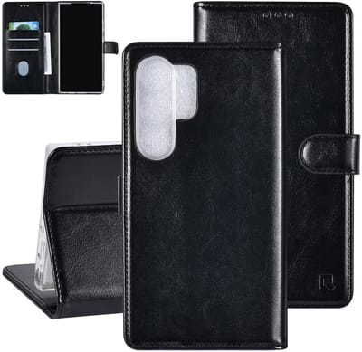 UNIQ Accessory Galaxy S24 Ultra Book Case hoesje 3 pasjeshouder - Zwart
