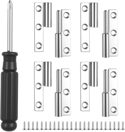 4 Pieces Detachable Hinges, 64mm Door Hinges Folding Stainless Steel Hinges, Hinge Strips, Stainless Steel Hinges for - ShopVlot