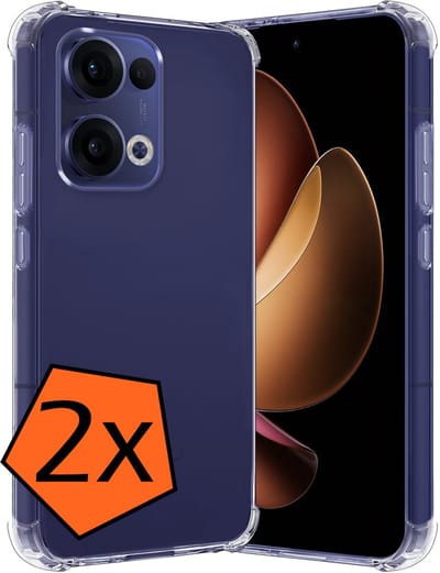 Hoes - 2 Stuks - Geschikt voor Oppo Reno 13 - Sterk & Shockproof - Siliconen Case - Back Cover - Telefoon Hoesje Shock Proof - Transparant