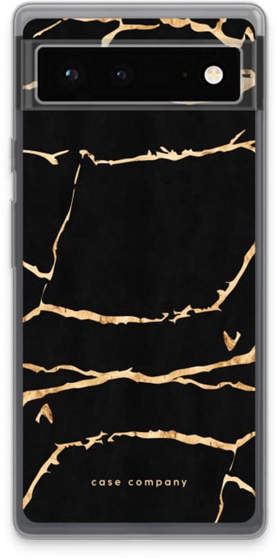 Case Company® - Hoesje geschikt voor Google Pixel 6 hoesje - Gouden marmer - Soft Cover Telefoonhoesje - Bescherming aan alle Kanten en Schermrand