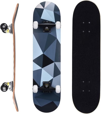 Compleet Skateboard - Beginnersboard - Outdoor cruisen - 7-laags esdoorn deck - 70 x 20 cm - Rhombus Blauw
