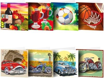 Kaarten - 18 - Auto's / sport / mannen - Diamond painting - compleet pakket - Diamond painting by Wietske