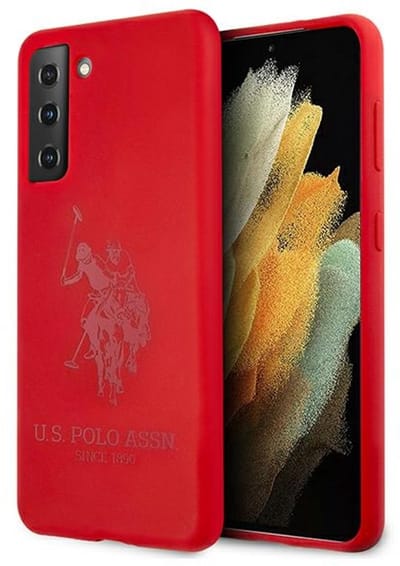 U.S. Polo Assn. Silicone Serie - Siliconen Hoesje - Rood - Voor Samsung Galaxy S21