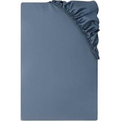 LIVARNO Katoen satijn hoeslaken 140-160 x 200 cm (Blauw)