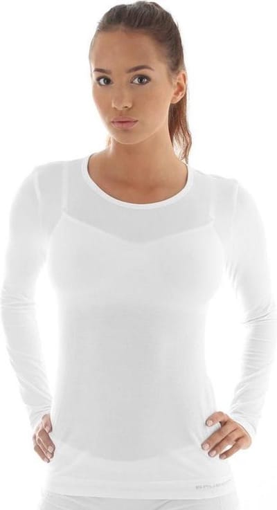 Brubeck Comfort | Dames  Ondergoed Ondershirt Naadloos met Merino Wol - Lange Mouw - Roomwit - S