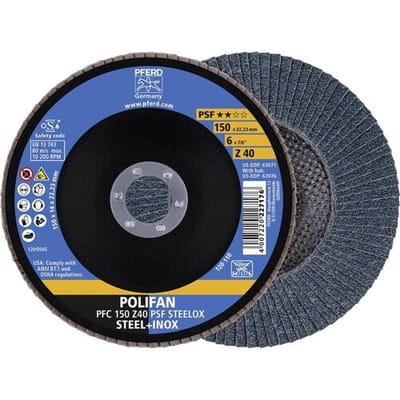 PFERD TOOLS 67764150 Z Psf Steelox Lamellenschijf Diameter 150 mm Boordiameter 22.23 mm Korrelgrootte (num) 40 10 stuk(s)