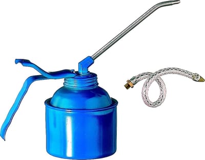 Pressol Oliekan 500ml Pomp - messing pomp - 2 tuiten - blauw gelakt - 05225