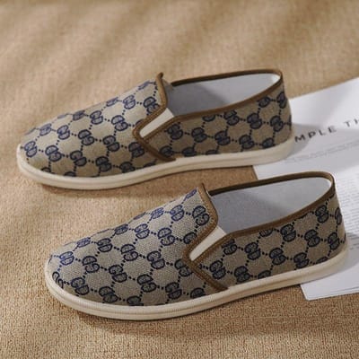 Zomer Ademende Canvas Schoenen Heren Vissersschoenen Heren Casual Instappers 38 gray