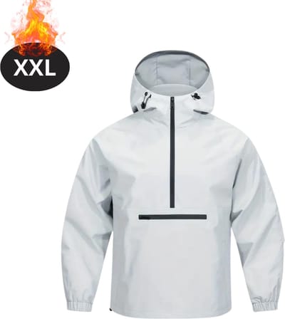 Nivard Windjas Voor Heren - Parka - Lente & Herfst - Jas - Volwassen - Windjack - Wit - Maat XXL