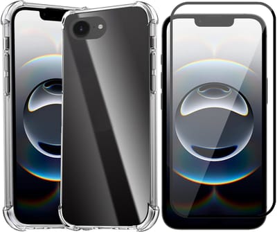 Hoesje geschikt voor iPhone 16e - Screenprotector Volledig Dekkend Glas - Shockproof Transparant
