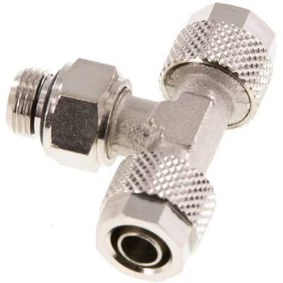 8x6 & G1/8'' Vernikkeld Messing T-Opsteekkoppeling Buitendraad [2 Stuks]