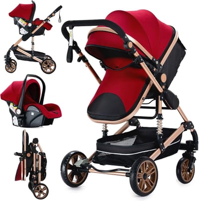 Kinderwagen Set - Combi Kinderwagen Baby - Veilig Vervoer - Lichtgewicht Aluminium Frame - 82 x 61 x 105 cm