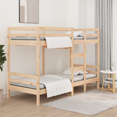 vidaXL - Stapelbedframe - zonder - matras - massief - grenenhout - 90x200 - cm