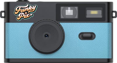 FUNKYPIX OCEAN BLUE - Schermloze digitale retro camera - 3 filters - flitser - 4GB SD-kaart - vintage fotocamera zonder scherm - blauw