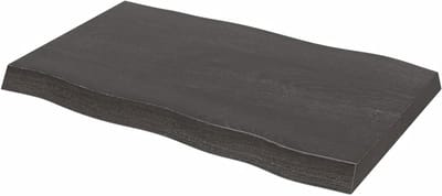 Tafelblad Eikenhout - Houten Blad - Tafel Verfraaien - Handgemaakt met levendige rand - 80 x 50 cm - Donkergrijs