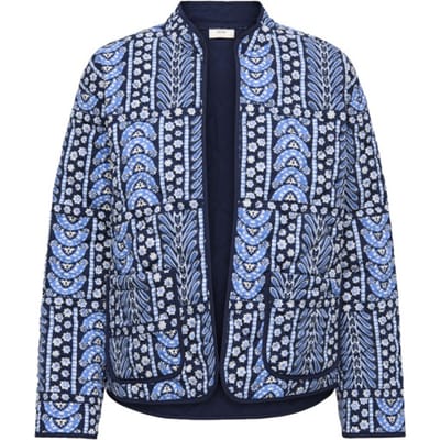 Jacqueline de Yong Vest Jdymason L/s Quilted Shacket Wvn 15369672 Cashmere Blue/blue/tapioca Dames Maat - M