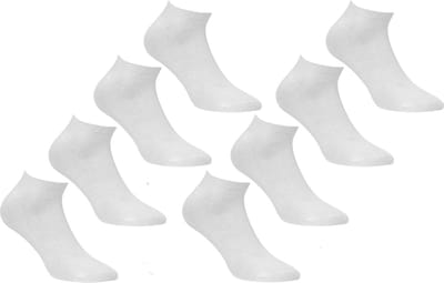 Witte Sneaker Sokken | 8 Paar | Maat 36-40 | Enkel Sokken | Voor Heren en Dames