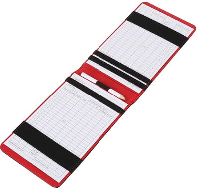 Dailygoods- Scorecardhouder Duurzaam PU Leer - Accessoire voor Golf - Inclusief Houten Pen - Lichtgewicht - Twee Scorekaarten - Slangenhuidstructuur - Golf Scorecard Holder