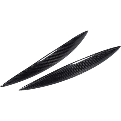 Lot de 2 sourcils de phare avant en fibre de carbone, gauche et droite, en sergé brillant 3K