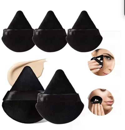 Poederdons - Powder puff - Zwart - 5 stuks - 7CM - Poeder aanbrengen - Poeder sponsjes - Make-up pads - CHPN