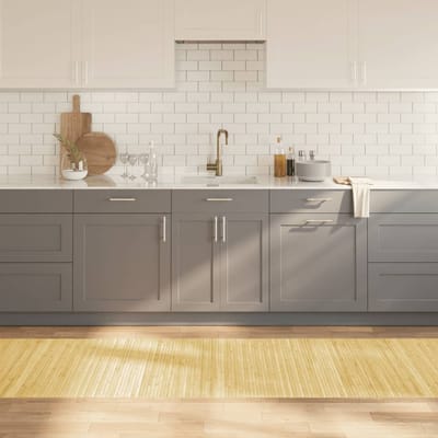 vidaXL - Vloerkleed - rechthoekig - 80x300 - cm - bamboe - lichtnaturel