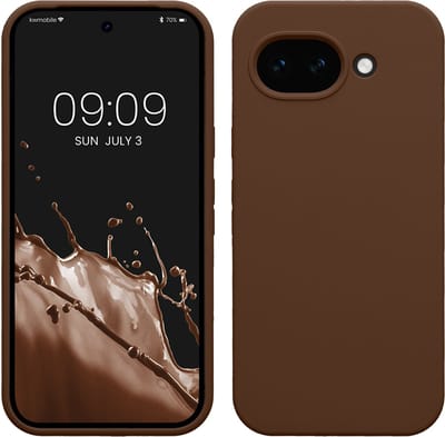 kwmobile telefoonhoesje geschikt voor Google Pixel 10a - Hoesje met siliconen coating - Smartphone case in chocoladebruin