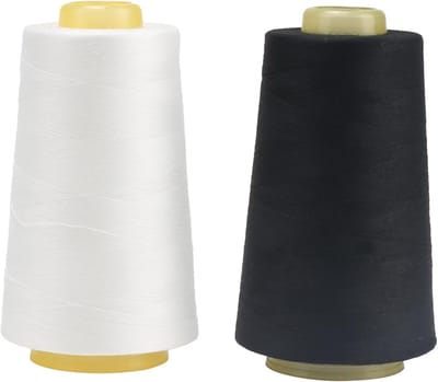 Sterk Nylon Naaigaren Set - 2 Rollen 3000 Yards Zwart en Wit