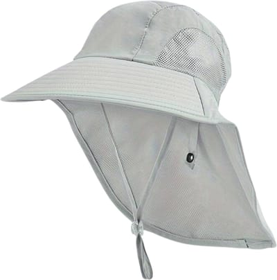 Livano Zonnehoed - Reishoed - UV Beschermende Hoed - Bucket Hat - Festival - Pet - Hoedje Voor Kinderen - Hoofdbescherming - Lichtgrijs