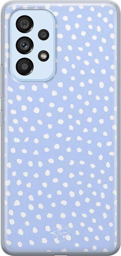 Hoesje geschikt voor Samsung Galaxy A53 - Paars lila stippen - Soft Case - TPU - Gestipt - Paars - Mooie Telefoonhoesjes