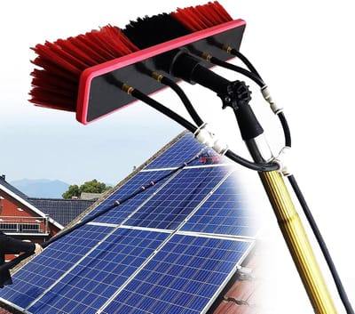 Raamreiniger Telescoop - Uitschuifbare Borstel - Hoge Ramen Wassen - Watergevoede Paalset - 30 cm Borstelkop - Grijs