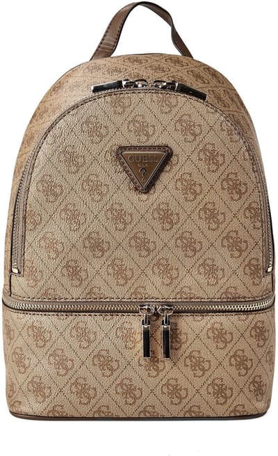 GUESS rugzak Follie Travel Small Backpack Latte Logo beige
