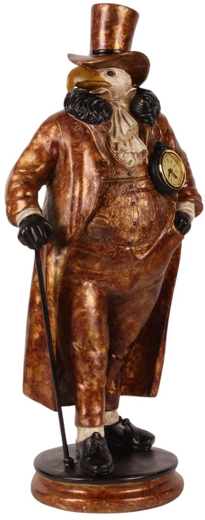 Baroque - Decoratief beeld of figuur - Pinguin met Klok 58 cm - Goud - Resin - 58x25x19 - Polyresin