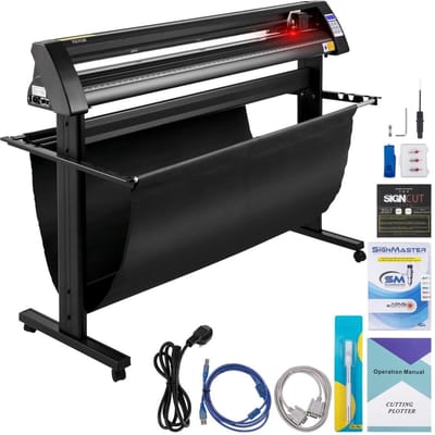 Découpeuse Vinyle, Traceur Vinyle 1350mm, Traceur Cutter à Écran LED, Œil Optique Intégré Semi-Automatique, Compatible avec le Logiciel SignCut pour Mac et