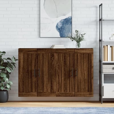 Wandkasten 2 stuks - Hangende kasten - Opbergen thuis - Veelzijdig dressoir opzetstuk - 69.5 x 34 x 90 cm