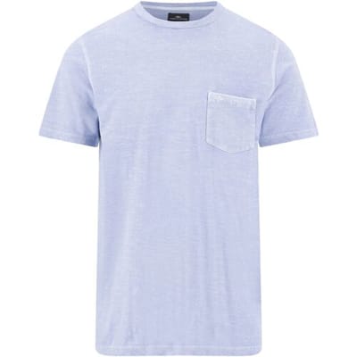 Fynch-Hatton T-Shirt Garment Dyed Cotton Linnen Crew Neck Chest Pocket New Breeze / male